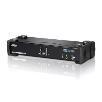 ATEN 2-Portu USB DVI Dual Link KVM Slēdzis ar Audio un USB 2.0 Hub (iekļauti KVM kabeļi)