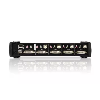 ATEN CS1784A 4 portu USB DVI Dual Link KVM slēdzis ar audio un USB 2.0 centrmezglu (iekļauti KVM kabeļi)