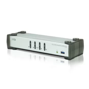ATEN 4-Port USB 3.1 Gen 1 DisplayPort 1.1 KVMP slēdzis ar skaļruni (KVM kabeļi iekļauti)