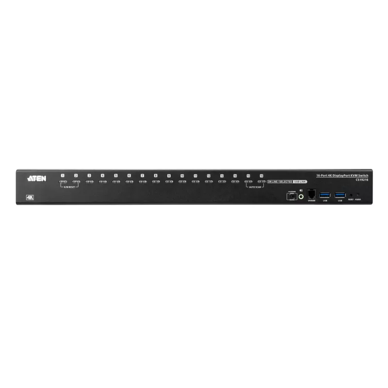 ATEN CS19216-AT-G 16 portu USB 3.0 4K KVM/audio/USB komutators, 1 vietējais lietotājs, novietojams uz galda vai rack skapī