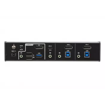 ATEN 3-Port USB-C DisplayPort Hybrid KVMP™ Slēdzis, 4096 x 2160 pikseļi, 4K Ultra HD, 5.78 W, Melns