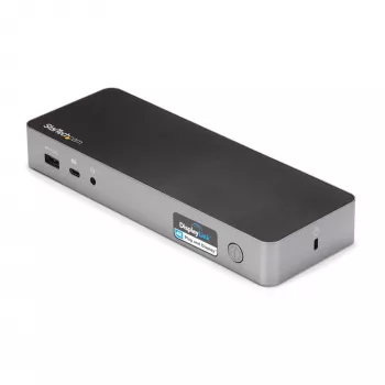 StarTech.com Universāla klēpjdatora dokstacija, hibrīda USB-C & USB-A, divi 4K DP & HDMI, 60W PD, Mac / Windows / Chrome OS, 4x USB 5Gbps centrmezgls, GbE