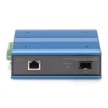 Digitus DN-652104-1 Pārveidotājs 10/100/1000Base-TX PoE uz 1000Base-FX 1000 Mbit/s