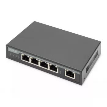 Digitus 4 Portu Gigabit 4PPoE Pagarinātājs 802.3at 60W Melns