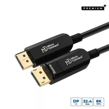 Microconnect DP-MMG-1000V1.4OP aktīvais optiskais DisplayPort kabelis 10 m Melns