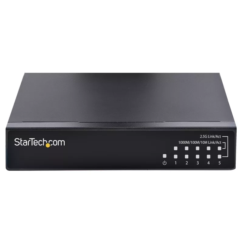 StarTech.com 5 portu 2.5G neuzraudzīts tīkla slēdzis - Multi-Gigabit Ethernet slēdzis - DIN sliedes vai sienas montāža - 9K Jumbo