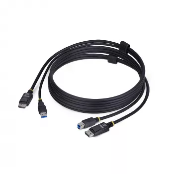 StarTech.com 6 pēdu (1,8m) DisplayPort un USB 5Gbps KVM kabelis, 4K 60Hz, universāli saderīgs DP 1.2/USB 3.0 kombinētais kabelis KVM slēdžiem