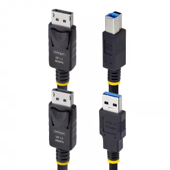 StarTech.com 6 pēdu (1,8m) DisplayPort un USB 5Gbps KVM kabelis, 4K 60Hz, universāli saderīgs DP 1.2/USB 3.0 kombinētais kabelis KVM slēdžiem