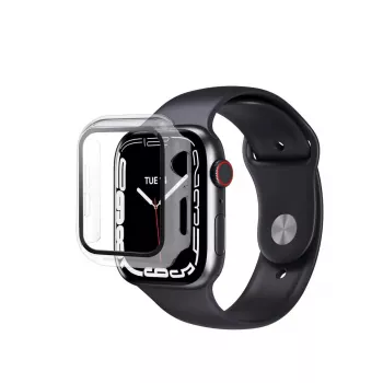 eSTUFF Titan Shield pilna korpusa aizsargplēve Apple Watch Series 9/8/7 45 mm - caurspīdīga