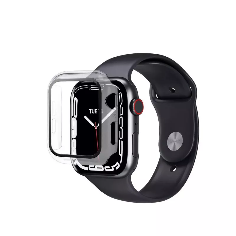 eSTUFF Titan Shield pilna korpusa aizsargplēve Apple Watch Series 9/8/7 45 mm - caurspīdīga