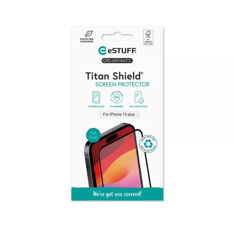 eSTUFF ES501411 ekrāna aizsargs iPhone 15 Plus caurspīdīgs 1 gab.