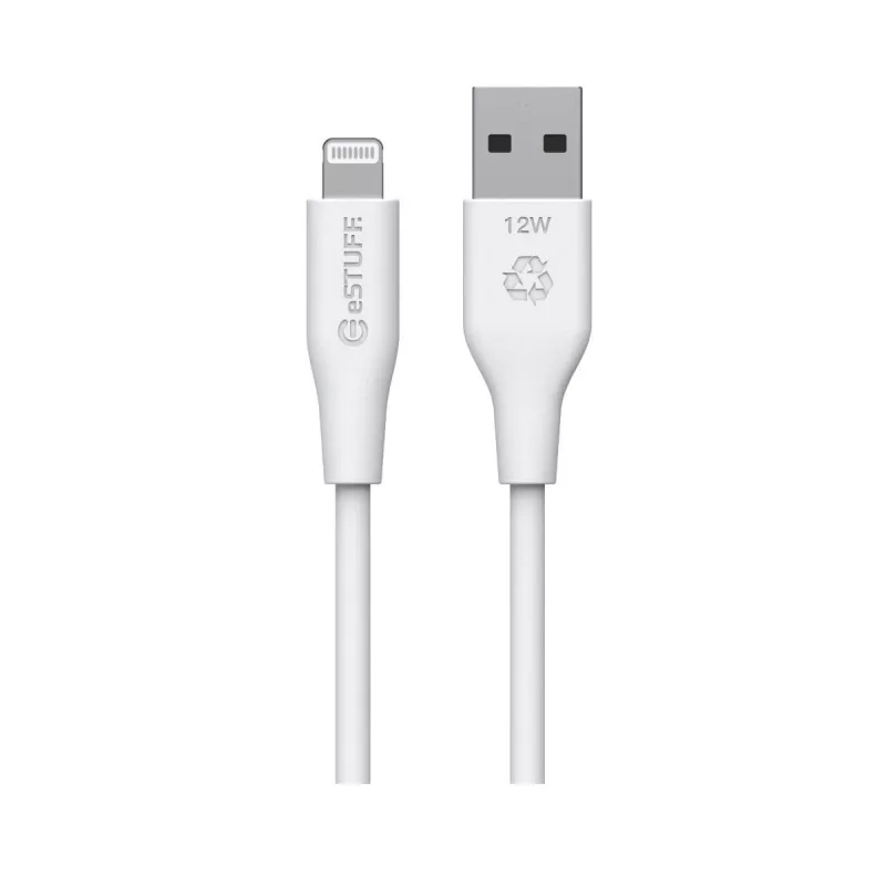 Lightning kabelis eSTUFF ES601170 1m USB A 2.4A 5V Balts