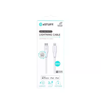 Lightning kabelis eSTUFF ES602370 3m USB-C 2.4A 5V