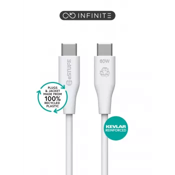 eSTUFF ES604170 USB kabelis USB 2.0 1 m USB-C balts