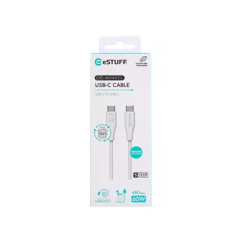 eSTUFF ES604170 USB kabelis USB 2.0 1 m USB-C balts