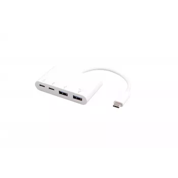 USB centrmezgls eSTUFF USB-C uz 2 x USB 3.0 un 2 x USB-C 3.1 10000 Mbit/s Balts