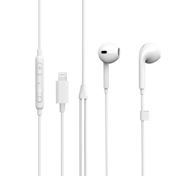 eSTUFF Iekšauss austiņas Apple ierīcēm, Vadu, Zvaniem/Mūzikai, 90 g, Baltas