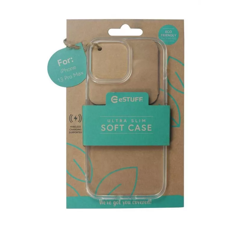 eSTUFF ES67100004 LONDON aizmugures vāciņš iPhone 13 Pro Max, TPU, caurspīdīgs
