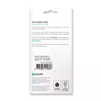 eSTUFF ES67100025 caurspīdīgs telefona maciņš 15.5 cm (6.1 collas)