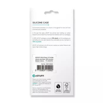 eSTUFF ES67120028 vāciņš iPhone 15 Pro Max 6,7 inch melns