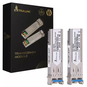 SFP modulis Extralink EX.35894 1.25Gbps LC/UPC 1310nm 2km vienmoda DOM 2 komplektā