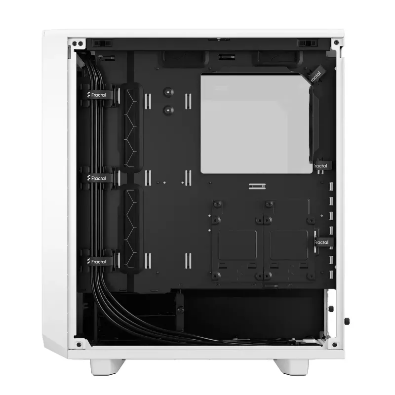 Fractal Design Meshify 2 Compact FD-C-MES2C-05 ATX vidējā torņa korpuss, caurspīdīga rūdīta stikla logs, bez barošanas bloka, balts