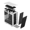 Fractal Design Meshify 2 Compact FD-C-MES2C-05 ATX vidējā torņa korpuss, caurspīdīga rūdīta stikla logs, bez barošanas bloka, balts