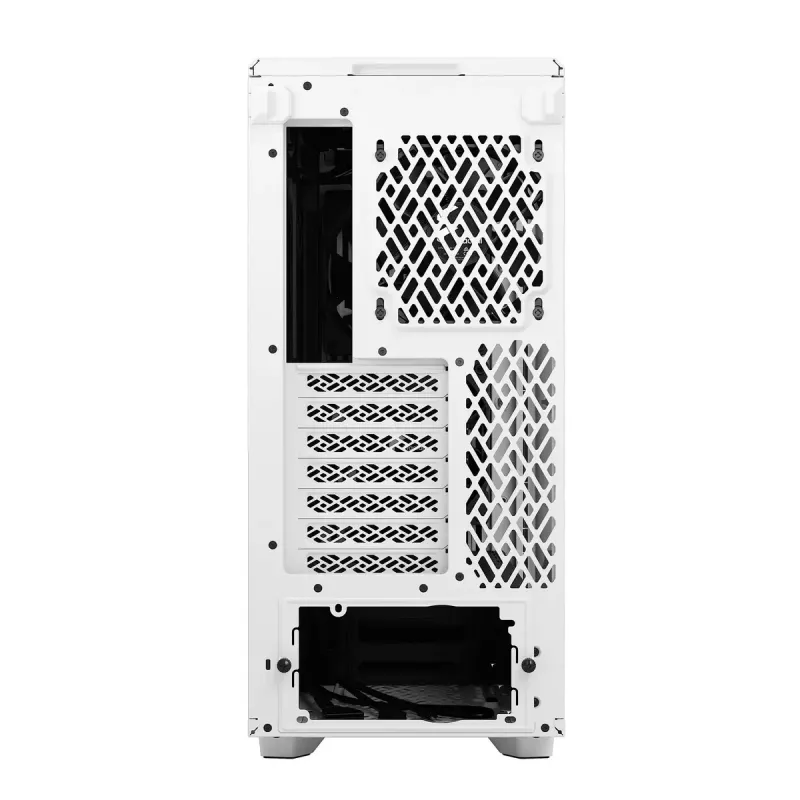 Fractal Design Meshify 2 Compact FD-C-MES2C-05 ATX vidējā torņa korpuss, caurspīdīga rūdīta stikla logs, bez barošanas bloka, balts