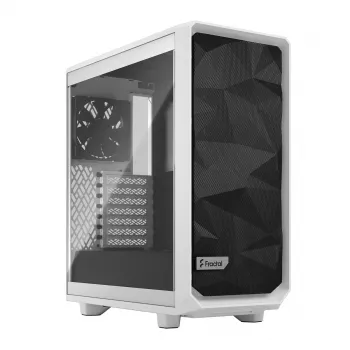 PC Tornis Fractal Design Meshify 2 Compact — Balts, ATX barošanas bloks, 2x140mm priekšā, 1x120mm aizmugurē, 2.5/3.5 collu diski, 210×424×475 mm