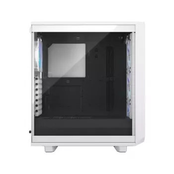 PC korpuss Fractal Design Meshify 2 Compact RGB White — ATX/microATX/Mini-ITX, 4x120 mm RGB priekšā, 1x120 mm aizmugurē, 2.5/3.5 collu diskdziņi