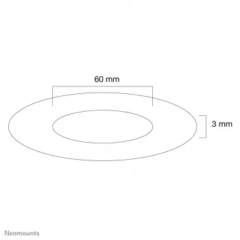 Neomounts FPMA-CRS6 Griestu pārsegs - diam. 60 mm, Sudraba, Plastmasa, Griestiem, 3 mm, 6 cm, 1 gab.