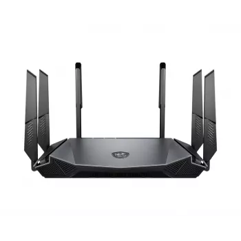 MSI RadiX AX6600 WiFi 6 Tri-Band bezvadu maršrutētājs, Gigabit Ethernet, Tri-band (2.4 GHz / 5 GHz / 5 GHz), Melns