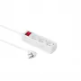 Microconnect GRU003W-SWITCH pagarinātājs 1.5 m 3 kontaktligzdas Baltā krāsā
