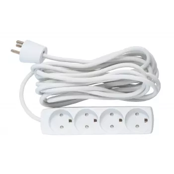 Microconnect GRU00450WDK pagarinātājs 5 m 4 kontaktligzdas Iekštelpām Balts