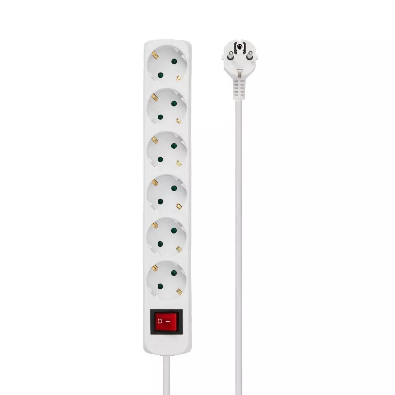 Microconnect GRU00610W pagarinātājs 10 m 6 kontaktligzdas Balts