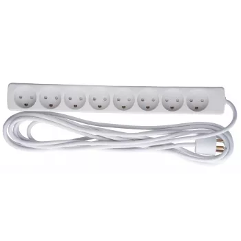 Microconnect GRU00850WDK pagarinātājs 5 m 8 kontaktligzdas Iekštelpu Balts