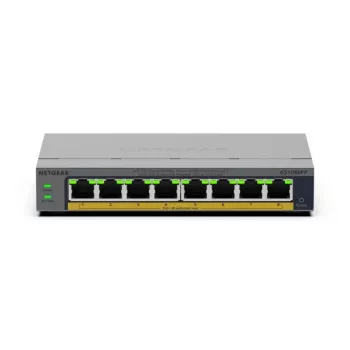NETGEAR GS108EPP 8 portu Gigabit PoE+ slēdzis (123 W, bezventilatoru, metāla korpuss)