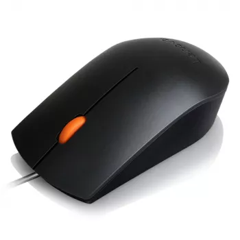 Vadu optiskā pele USB Type-A Ambidextrous Lenovo GX30M39704 — 1600 DPI, 3 pogas, 1.8 m kabelis, melna