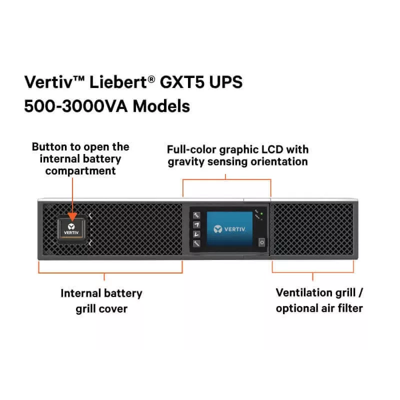 Vertiv Liebert GXT5 nepārtrauktās barošanas avots (UPS) Double-conversion (Online) 3 kVA 3000 W 7 AC kontaktligzdas
