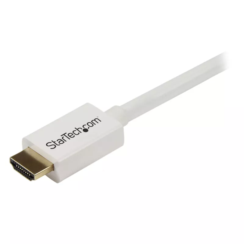 StarTech.com HD3MM3MW 3 m (10 ft) CL3 High Speed HDMI kabelis uzstādīšanai sienā, Ultra HD 4K x 2K, zeltīti kontakti, 30/32 AWG, baltā krāsā