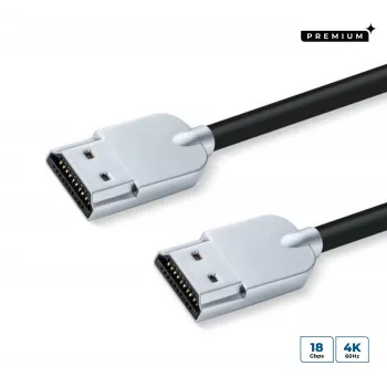 Microconnect HDMISUPERSLIM1M HDMI kabelis 1 m HDMI Type A (Standarta) Melns, Metālisks