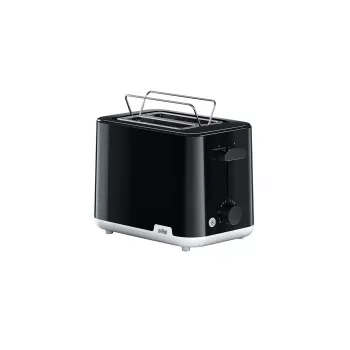 Toasteris BRAUN HT1010BK — 2 šķēlēm, 900 W, melns, plastmasas korpuss