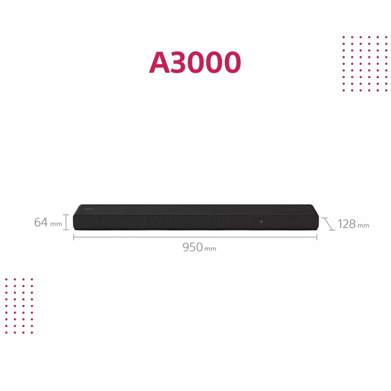 Skaņas josla Sony HT-A3000 Melna 3.1 kanāli 250 W