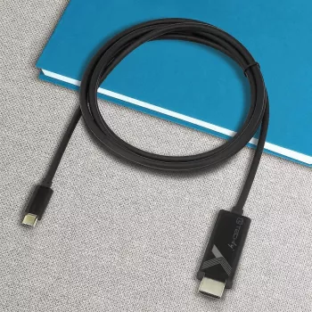 Techly USB-C uz HDMI 2.0 4K adaptera kabelis 2m Melns