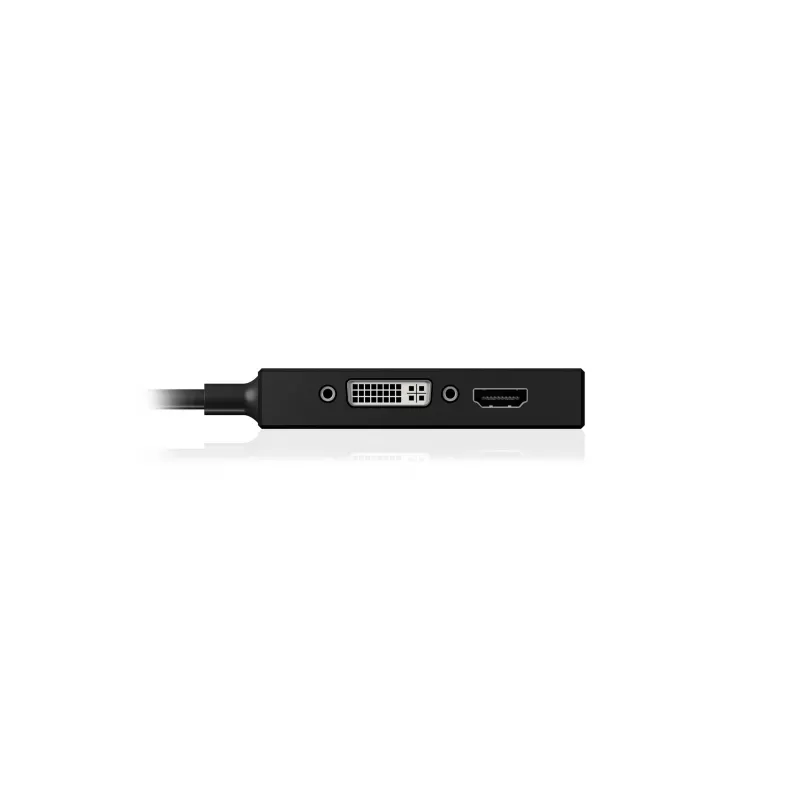 ICY BOX IB-AC1032 Mini DisplayPort uz DVI-D + VGA (D-Sub) + HDMI adapter, melns
