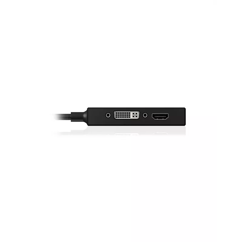 ICY BOX IB-AC1032 Mini DisplayPort uz DVI-D + VGA (D-Sub) + HDMI adapter, melns