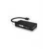 ICY BOX IB-AC1032 Mini DisplayPort uz DVI-D + VGA (D-Sub) + HDMI adapter, melns