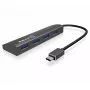 RAIDSONIC IB-AC6405-C USB 3.2 Gen 1 Type-C centrmezgls, 4 porti, melns, alumīnijs
