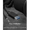ICY BOX IB-HUB1403A USB 3.0 centrmezgls galdam, 4 porti, ar audio pieslēgvietām, melns