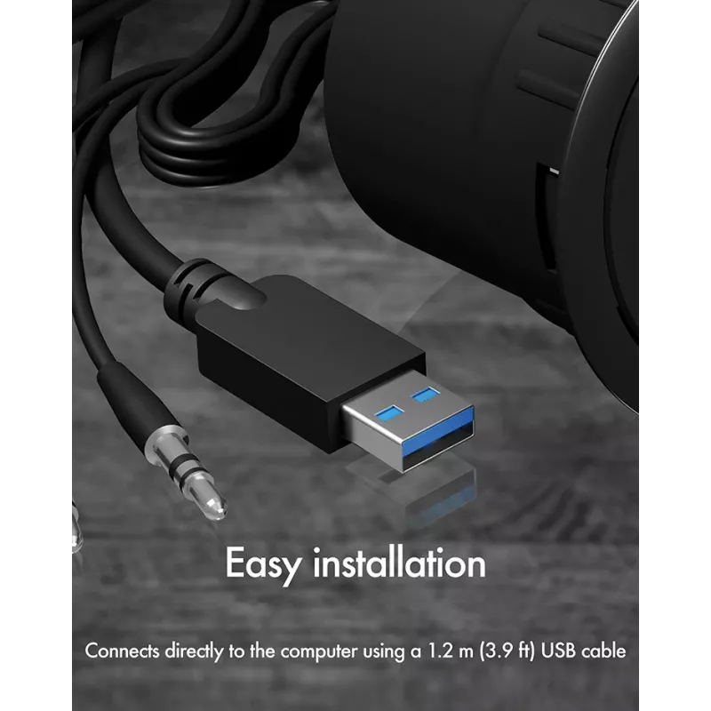 ICY BOX IB-HUB1403A USB 3.0 centrmezgls galdam, 4 porti, ar audio pieslēgvietām, melns